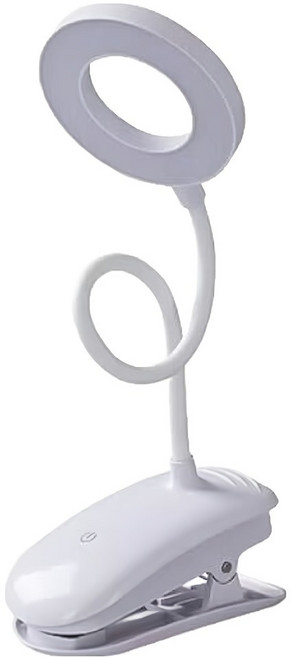 小麥購物 夾式護眼檯燈 充電調節款 白光 B021 187g, 白色