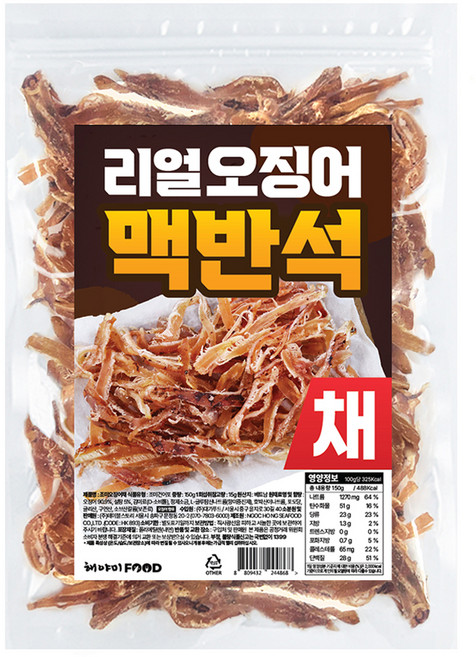해야미 리얼 맥반석 오징어 채, 1개, 150g