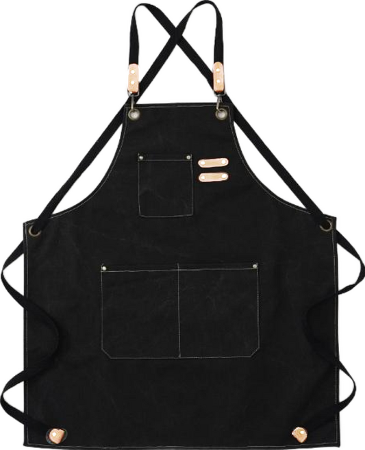 DOSell 優質簡約帆布口袋圍裙 黑色, 1個