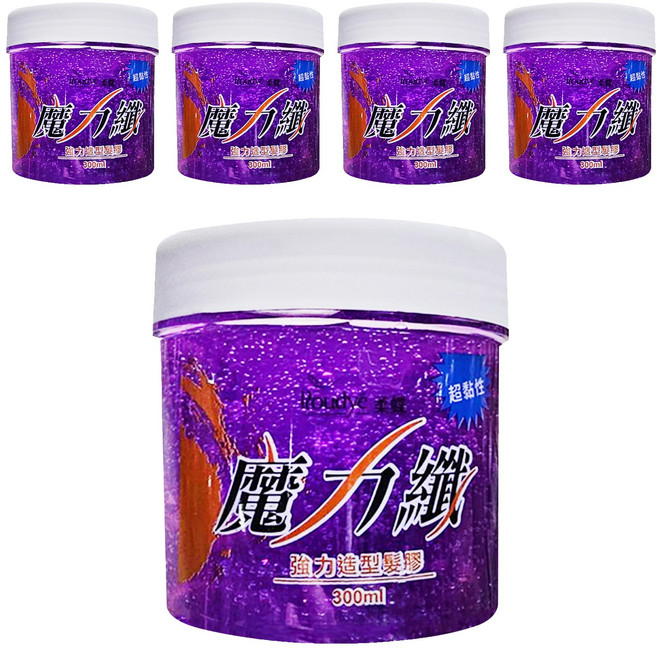 Roudye 柔蝶 魔力纖 強力造型髮膠 超黏性 持久造型, 300ml, 5罐