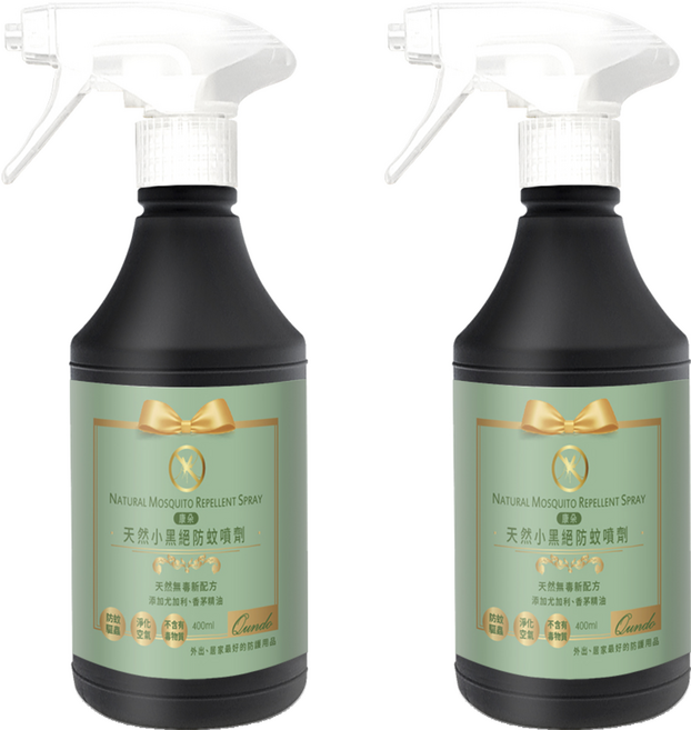 QUNDO 康朵 天然小黑絕防蚊噴劑, 400ml, 2瓶