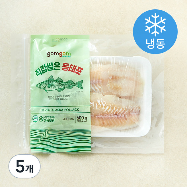 곰곰 직접썰은 동태포 (냉동), 600g, 5개
