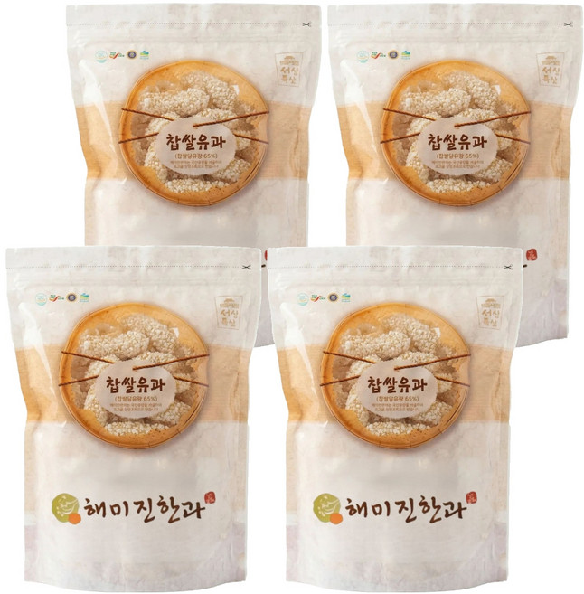 국내산쌀과 생강 조청으로 만든 달콤바삭한 찹쌀유과, 250g, 4개
