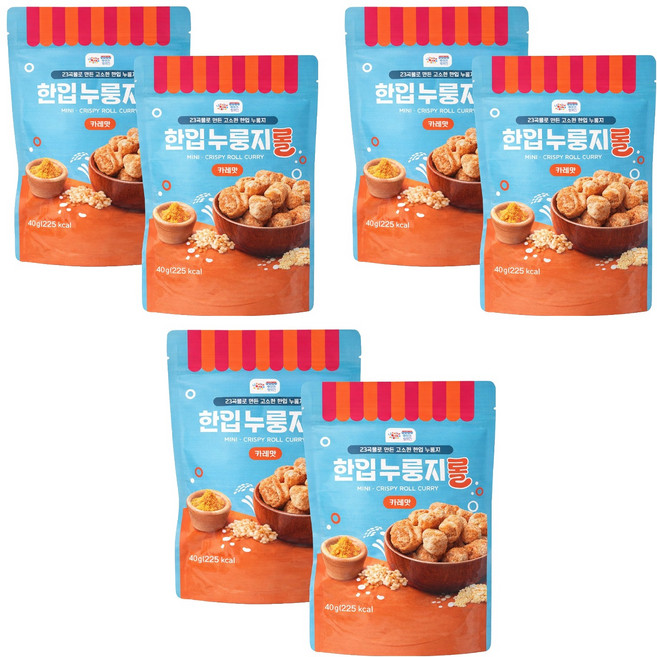 水果磨坊 一口鍋巴捲 咖哩口味, 40g, 6個