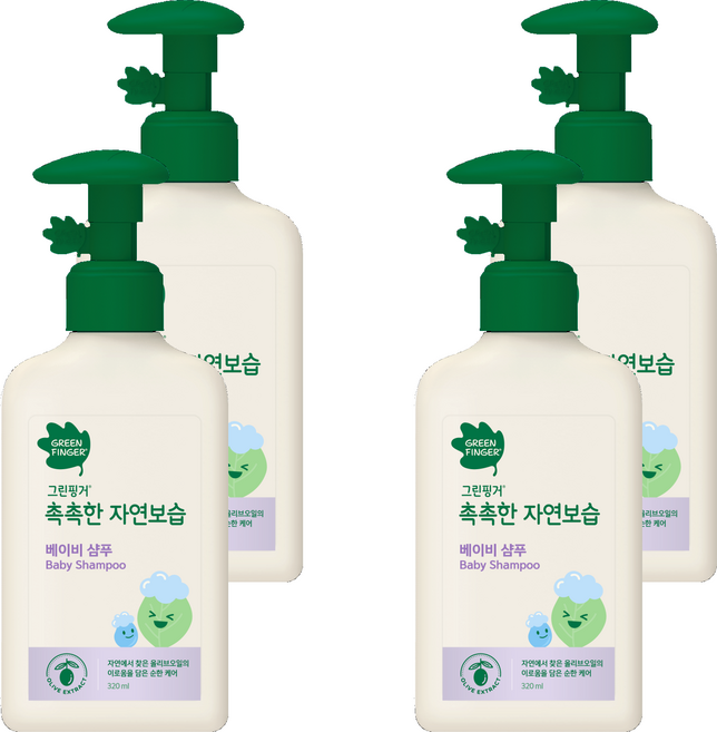 그린핑거 촉촉한 자연보습 샴푸 +샴푸, 320ml, 4개