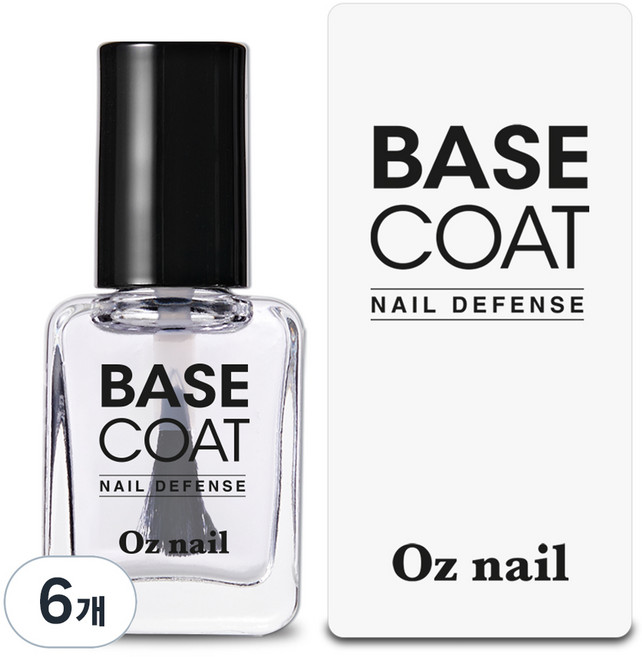 오즈네일 디펜스 네일 베이스 코트, 8ml, 투명, 6개