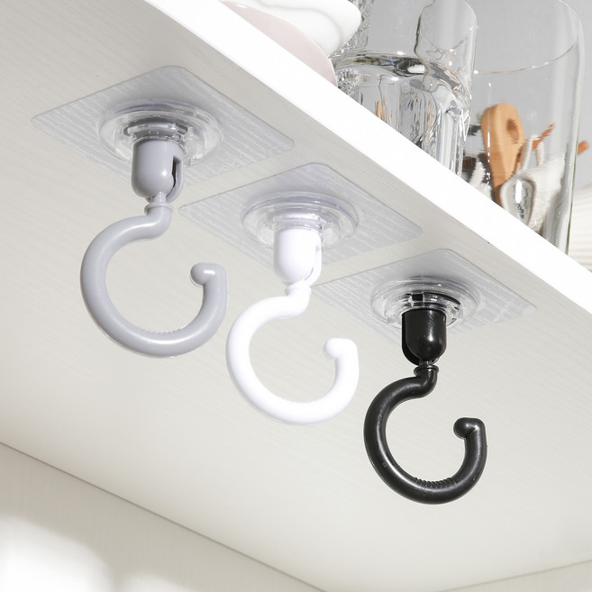 피어니스트 무타공 부착 회전 고리형 걸이 3종 세트, 혼합, 1세트