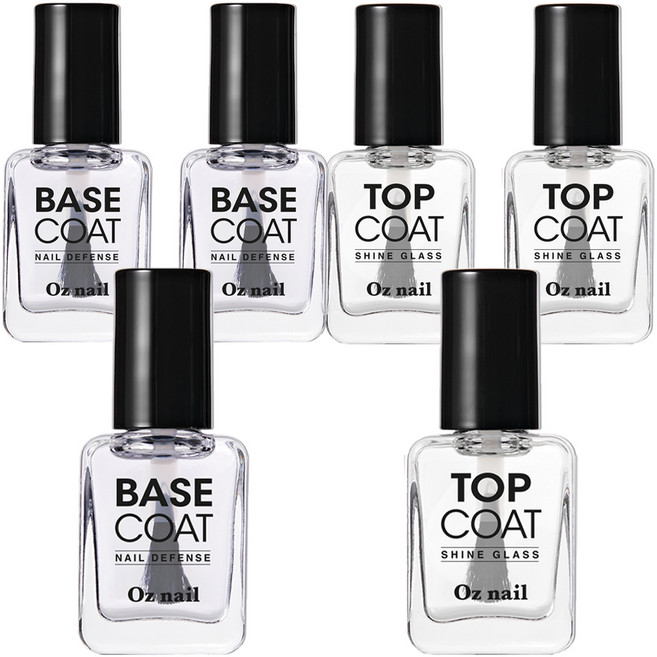 오즈네일 매니큐어 네일 기초 탄탄 2종 세트, 3세트, 베이스 코트 8ml + 탑 코트 8ml