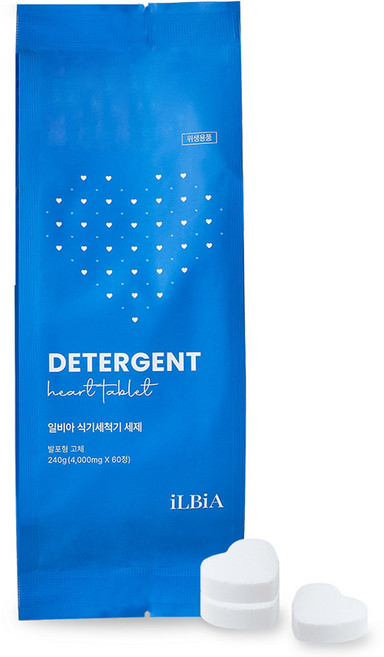 일비아 하트 1종 식기세척기 세제 60개입, 240g, 1개