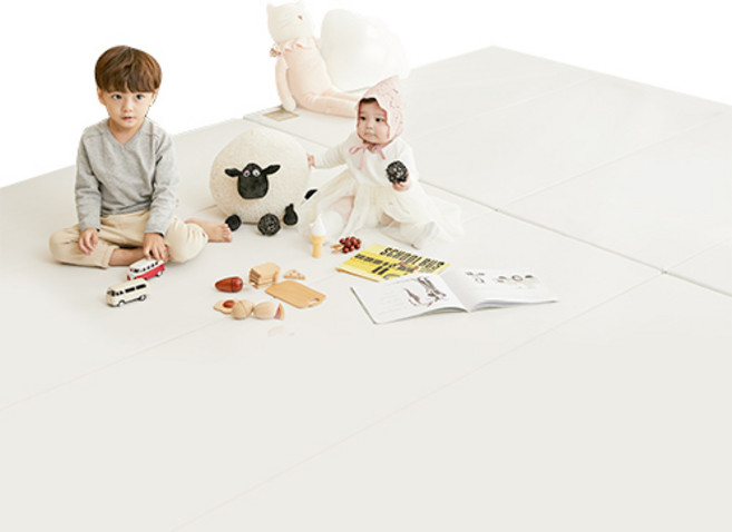 알집매트 실리온 유아폴더매트, 밀크