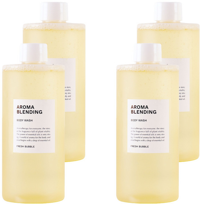 소소코 건강한 아로마 촉촉한 고보습 버가못 시더우드 바디워시 프레쉬버블, 4개, 350ml