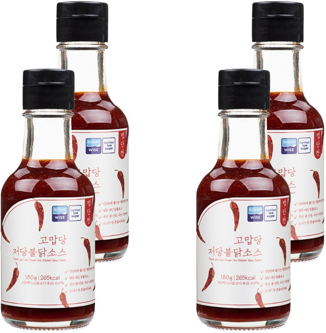 고맙당 저당 불닭 소스, 180g, 4개
