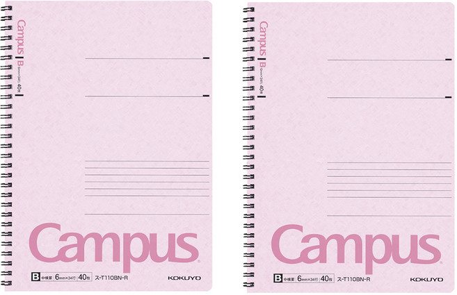 KOKUYO 國譽 Campus 雙線圈筆記本 B5 B罫, 紅, 2本
