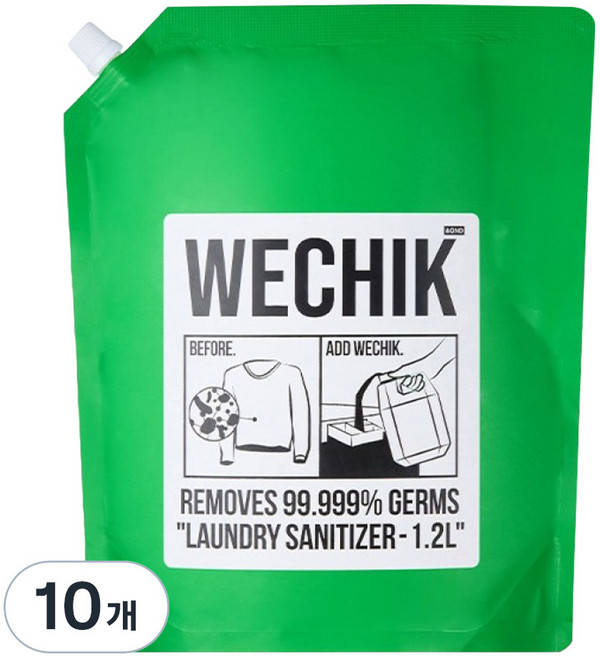 위칙 소독 섬유유연제 리필, 1.2L, 10개