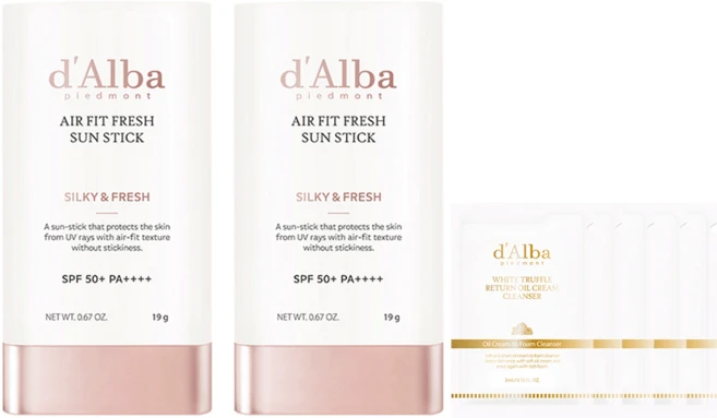 [비건뷰티] 달바 에어 핏 프레쉬 선스틱 SPF50+ PA++++, 19g, 2개 - 쿠팡