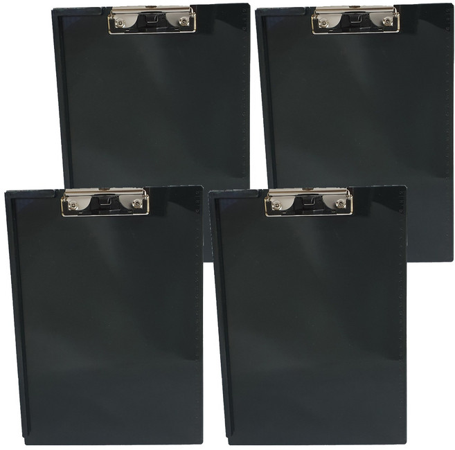 펜홀더 클립보드 A4, 블랙, 4개