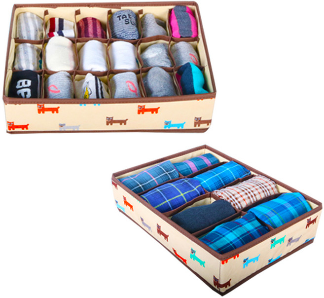 마이닝 양말 18칸 정리함 1p + 속옷 8칸 정리함 1p, 혼합색상, 1세트