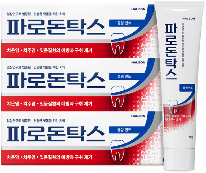 파로돈탁스 쿨링 민트 치약, 100g, 3개