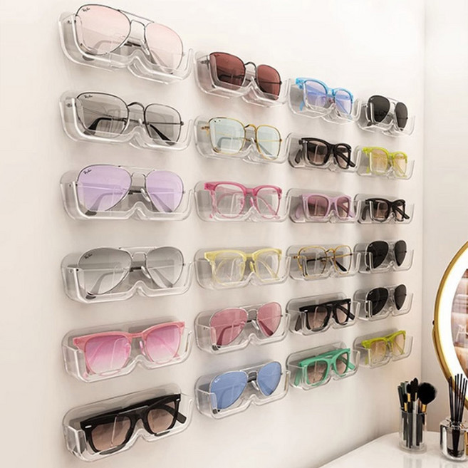 마켓플랜 심플리 다용도 부착 안경 수납 선반, 투명, 5개