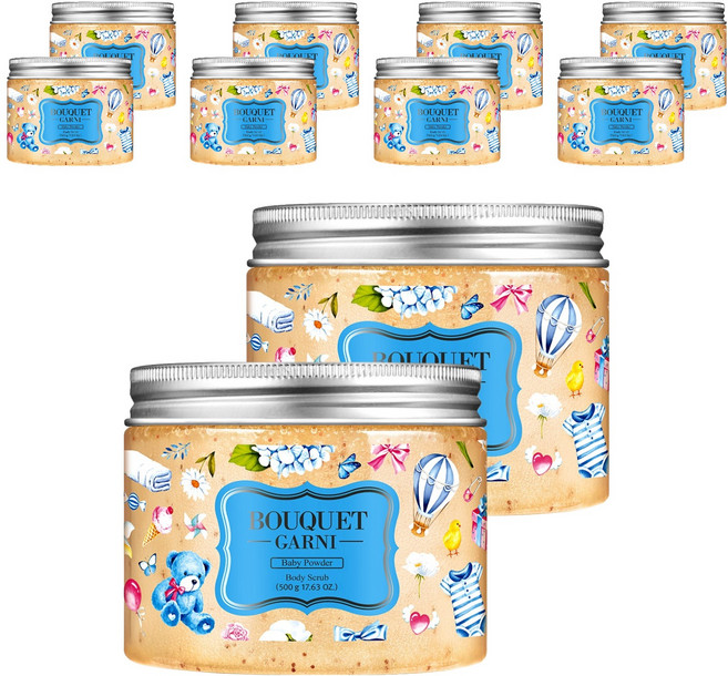 부케가르니 슈가 바디스크럽 베이비파우더, 500g, 10개