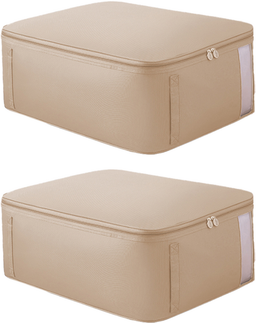 리빙공감 대용량 의류 이불 수납 정리 파우치, 아이보리, 2개