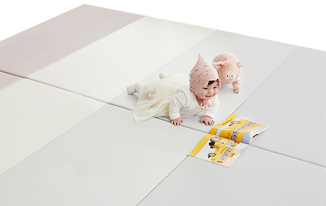 알집매트 실리온 유아폴더매트, 그레이핑크