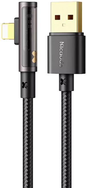 Mcdodo 麥多多 DD 透鏡彎頭線 36W PD Lightning CA-3390 50g, 1.2m, 黑色, 1條