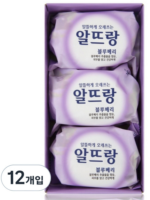 알뜨랑 비누 블루베리, 140g, 12개입