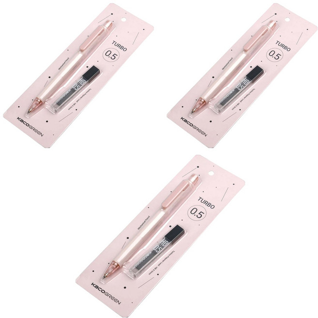 KaCO GREEN TURBO彩虹 HB自動鉛筆筆芯組 粉色, 0.5mm, 3組