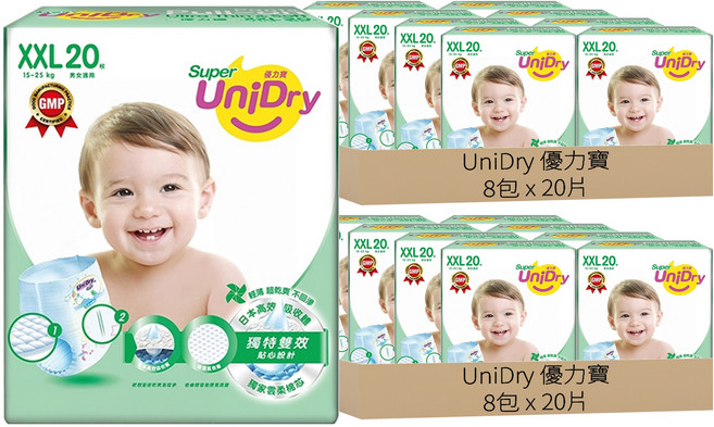 UniDry 優力寶 優力褲/尿布 15~25kg, XXL, 320片