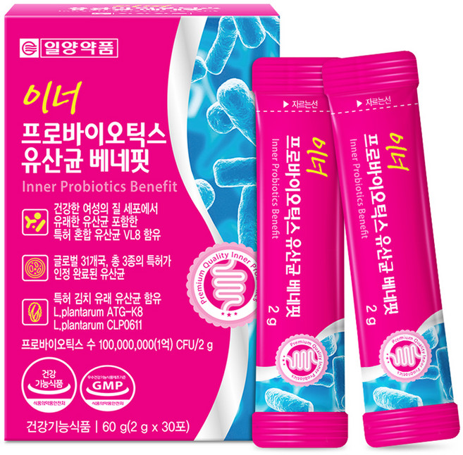 일양약품 이너 프로바이오틱스 유산균 베네핏 30p, 60g, 1개