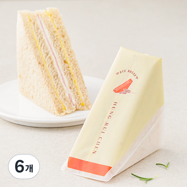 홍루이젠 호밀빵 햄 샌드위치, 68g, 6개