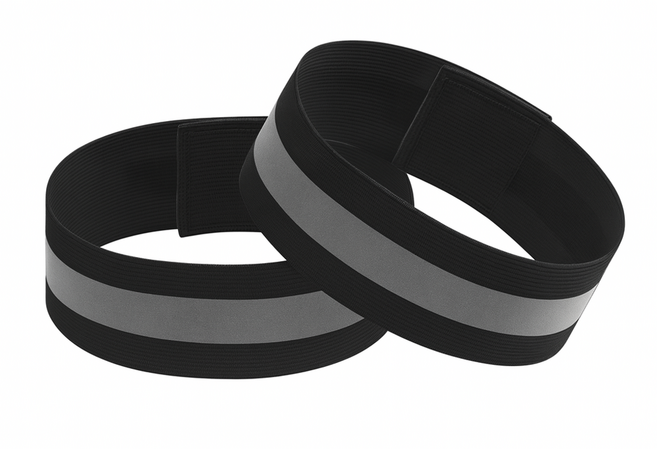 리브온 반사 미러 러닝 자전거 야광밴드, 블랙, 2개