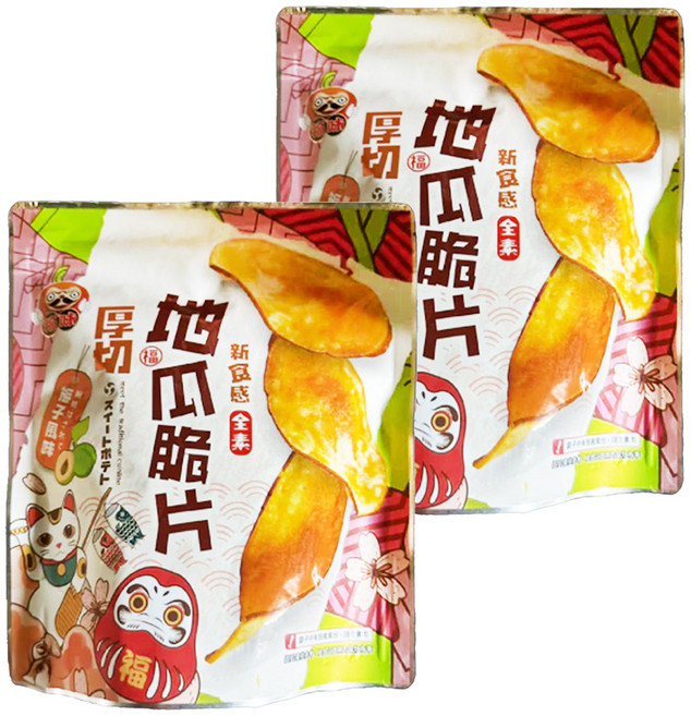 福味 厚切地瓜脆片 梅子, 140g, 2包