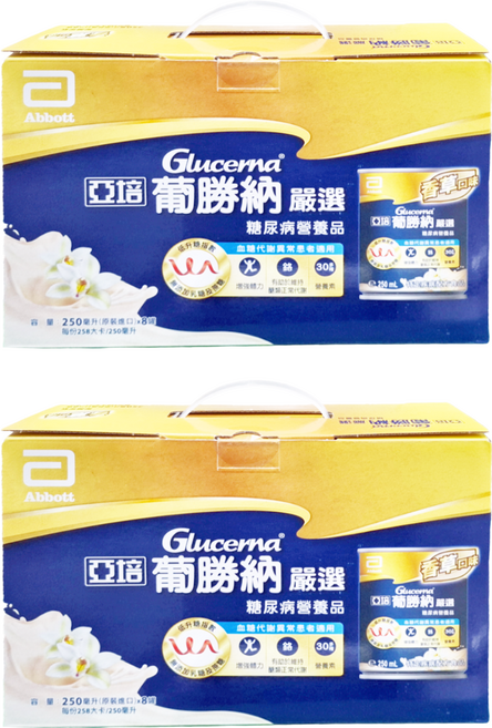 Abbott 亞培 Glucerna 葡勝納 糖尿病營養品 香草口味, 250ml, 16罐