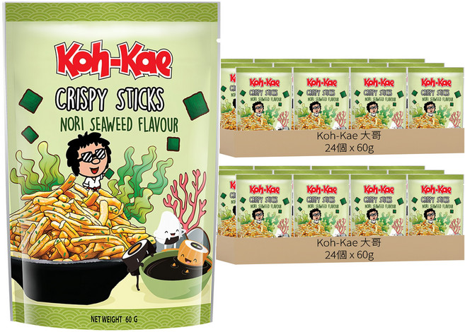 Koh-Kae 大哥 海苔味脆脆條, 60g, 48包