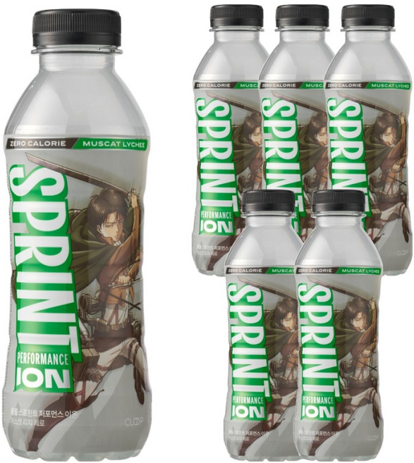 클룹 스프린트 진격의거인 제로 이온음료 머스캣 리치, 6개, 500ml