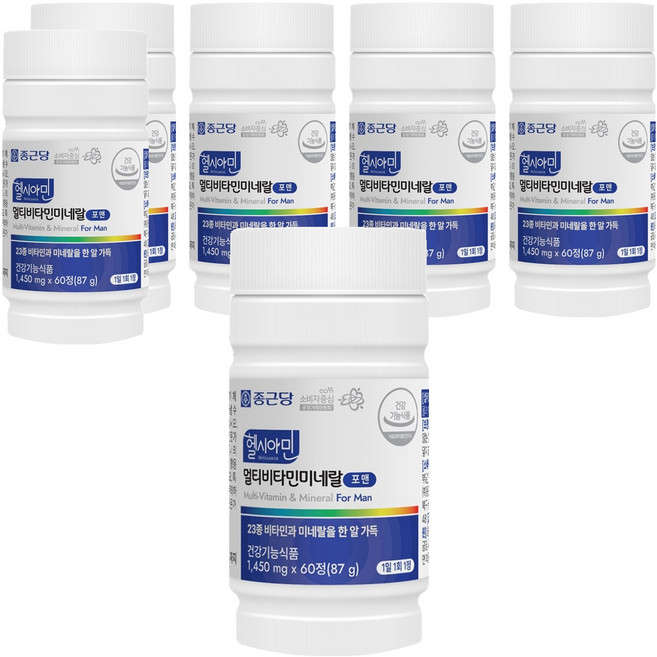 종근당 헬시아민 멀티비타민미네랄 포맨 87g, 60정, 6개