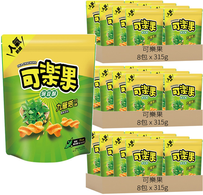 可樂果 九層塔口味, 315g, 24包