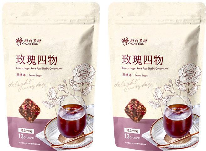 糖鼎 玫瑰四物, 2袋, 30g, 13顆