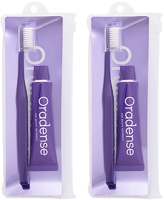 오라덴스 구취케어 휴대용 칫솔 + 치약 35g 세트, 2세트