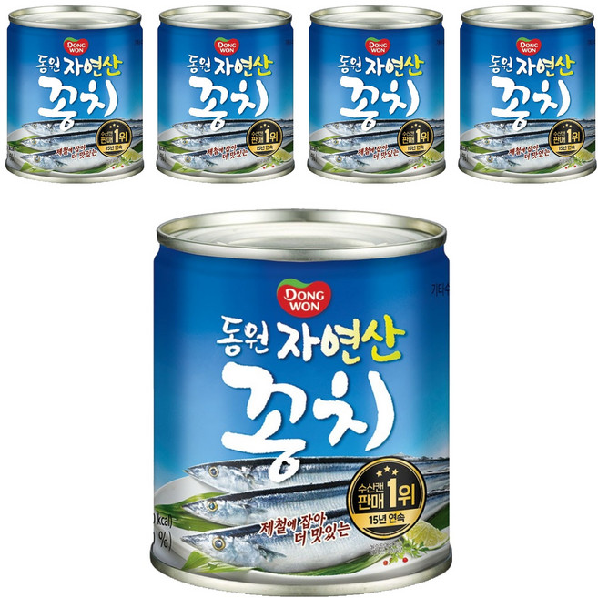 동원 자연산 꽁치 통조림, 230g, 5개