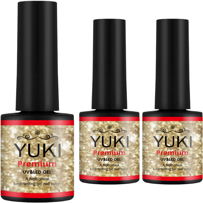 YUKI 頂級彩色凝膠指甲, 047號 真金, 10g, 3個