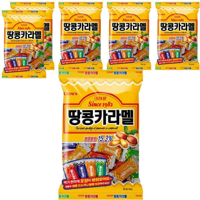 크라운 땅콩카라멜-, 324g, 6개