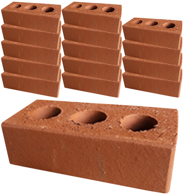황토벽돌 민무늬 190x90x57mm, 적황토, 15개