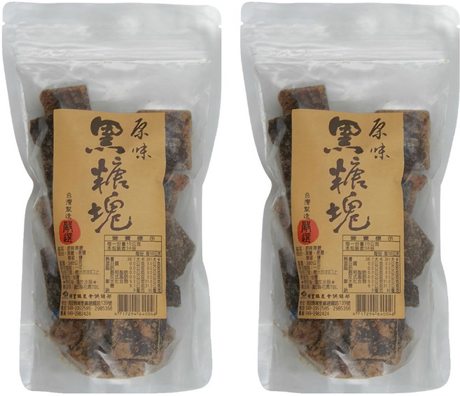 埔里鎮農會 原味黑糖塊, 380g, 2包