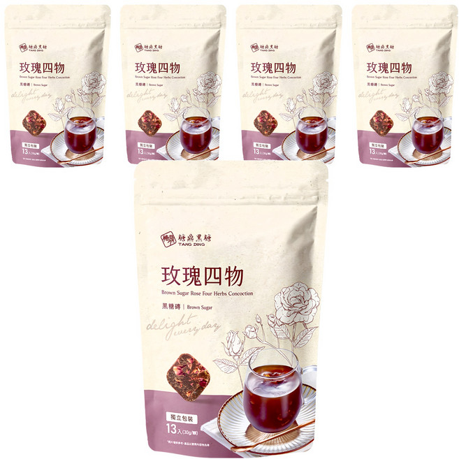 糖鼎 玫瑰四物, 5袋, 30g, 13顆
