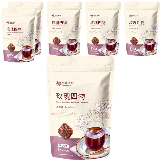 糖鼎 玫瑰四物, 6袋, 30g, 13顆