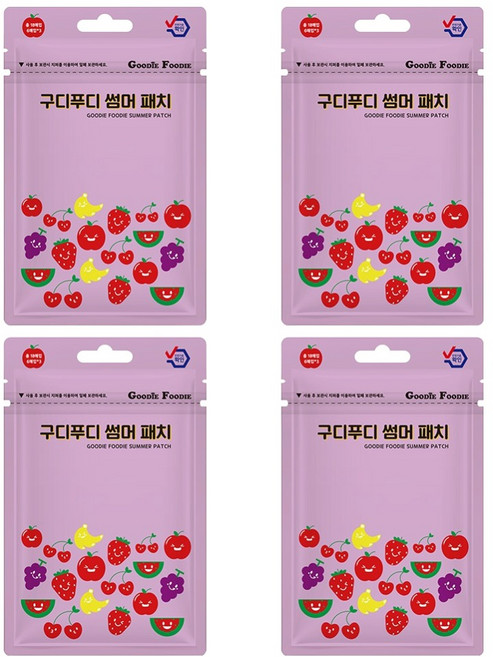구디푸디 유아용 썸머패치 18p, 과일, 4개