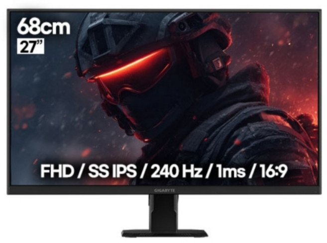 기가바이트 FHD 240Hz IPS 패널 광시야각 게이밍 모니터, GS27F2, 68cm